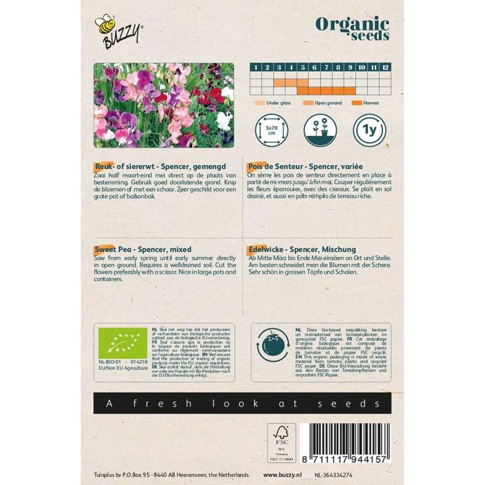 Buzzy® Organic Sweet Pea - Spencer Mix (BIO)